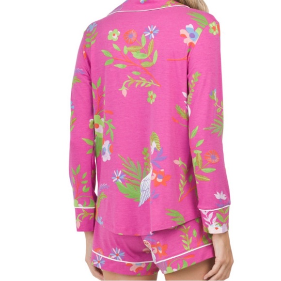 CATS PAJAMAS
Chouette Long sleeve floral pima cotton short set - Picture 2 of 2